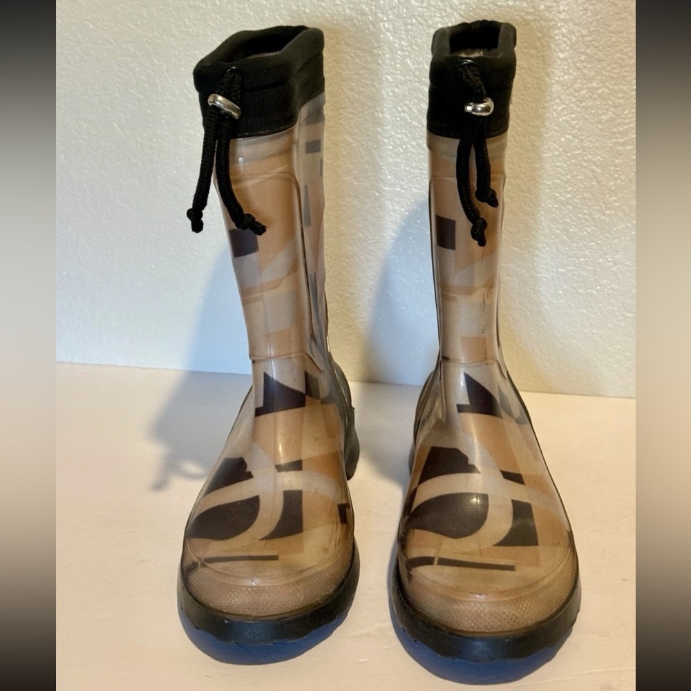 Salvatore Ferragamo Women’s Mid Calf Rubber Rain Boots Size 8 Made In Italy $495 - Picture 5 of 12